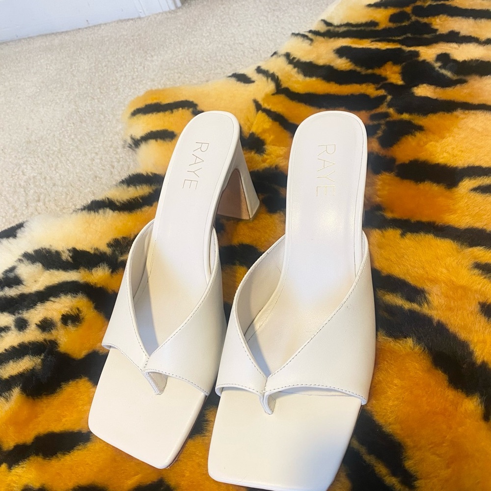 RAYE Cream Heeled Sandals